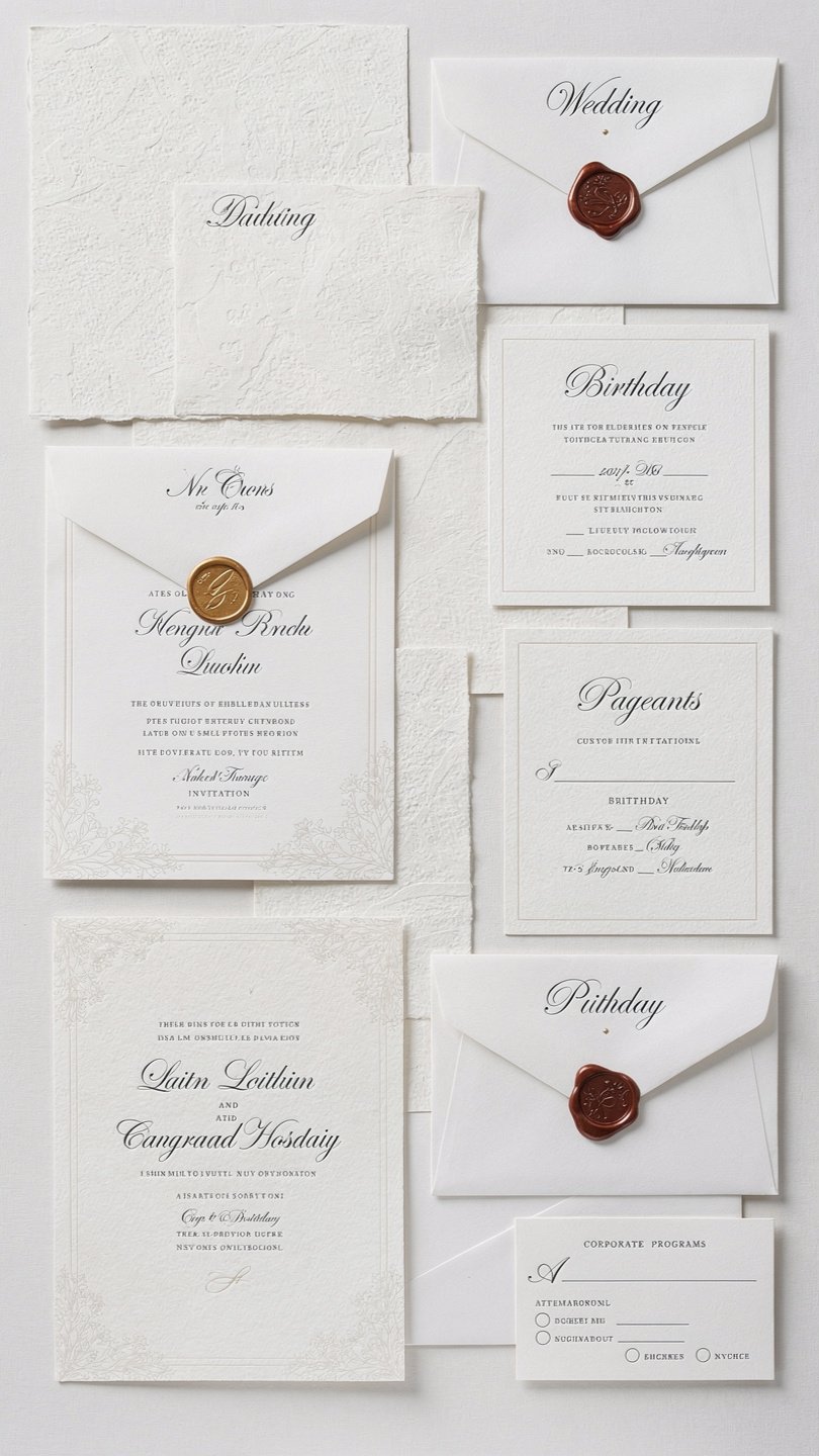 Elegant custom invitation set mockup