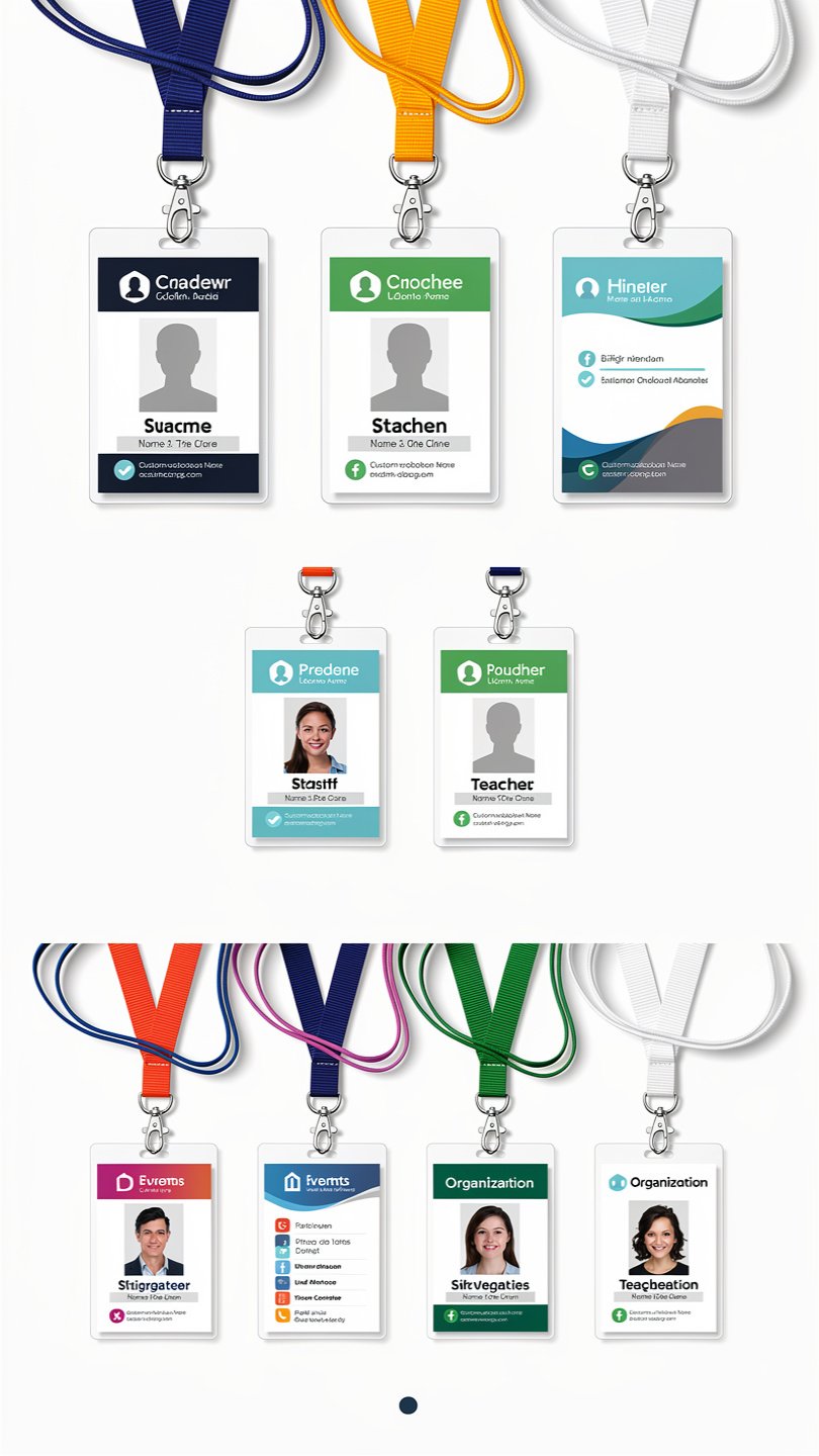 Student and staff ID with lanyard mockup
