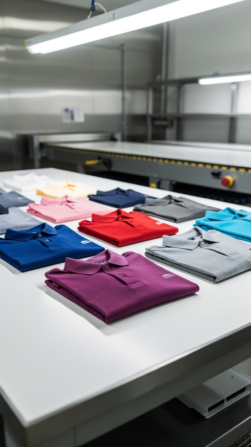Professional polo shirt production batch