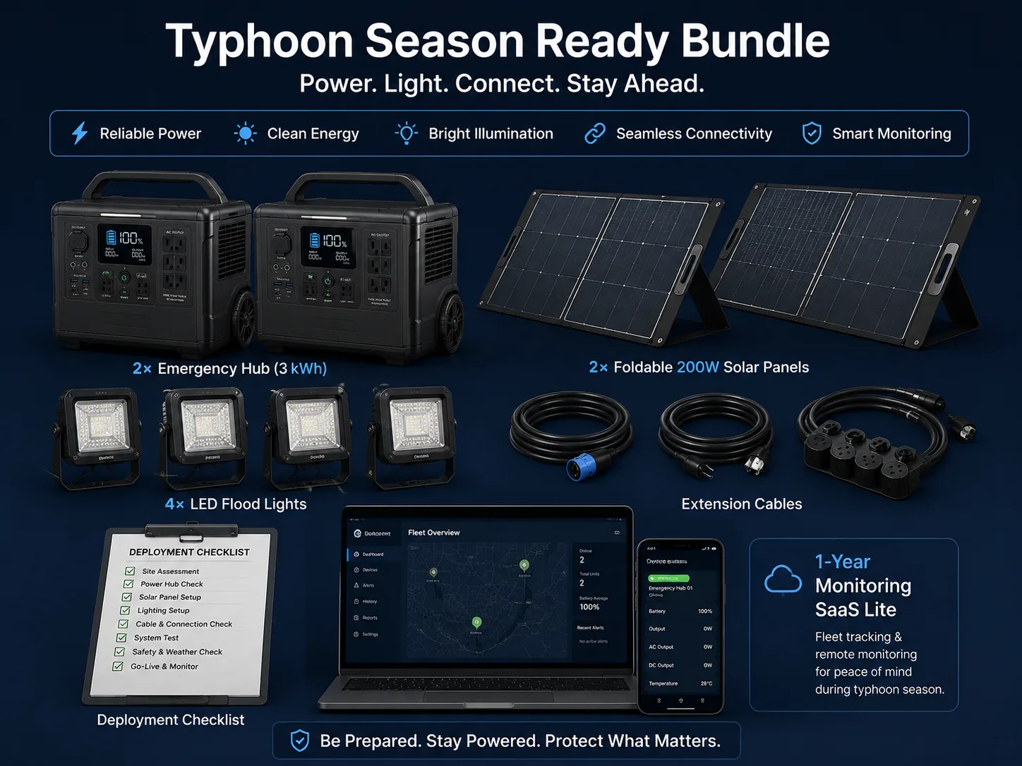 Barangay Emergency Kit with dual hubs and solar